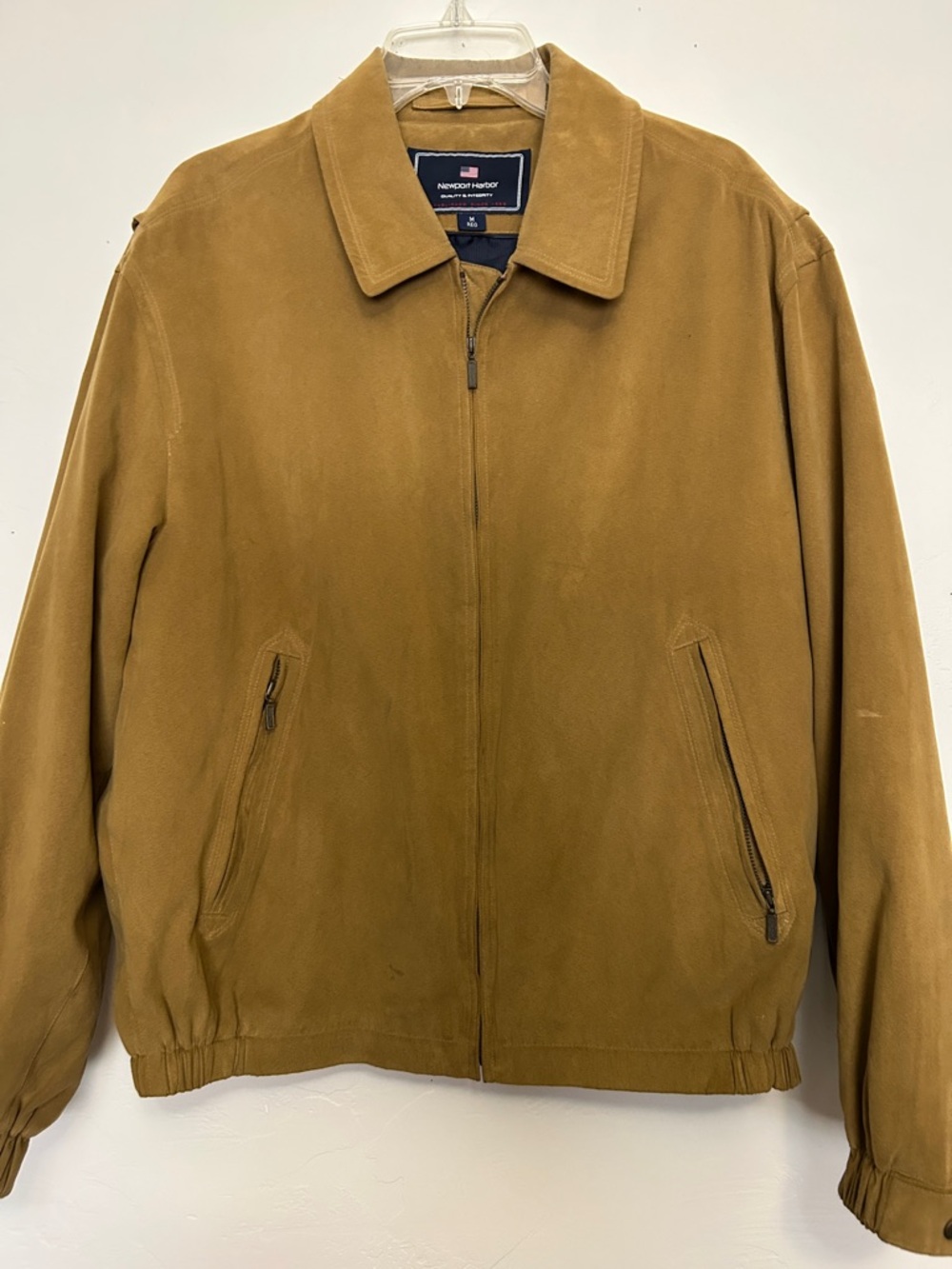 Newport Harbor Men's Tan Suede Zip Jacket